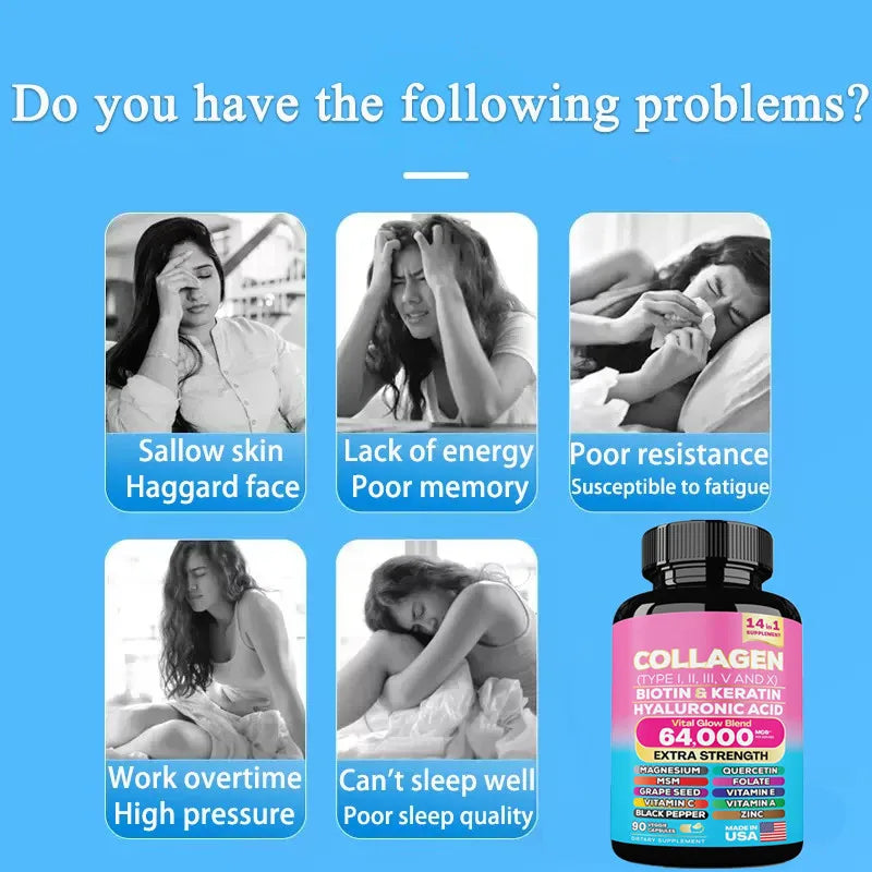 Complete Collagen Complex | 5-Type Beauty Formula with Biotin, Keratin & Hyaluronic Acid